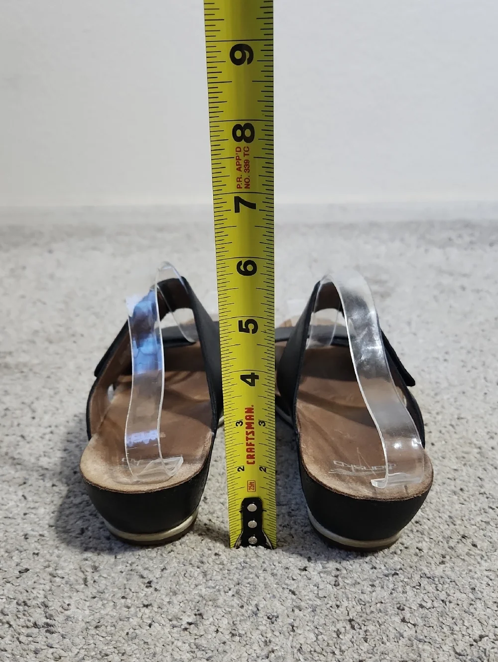 Dansko Vienna Black Leather Strappy Wedge Slide Sandals Size 42